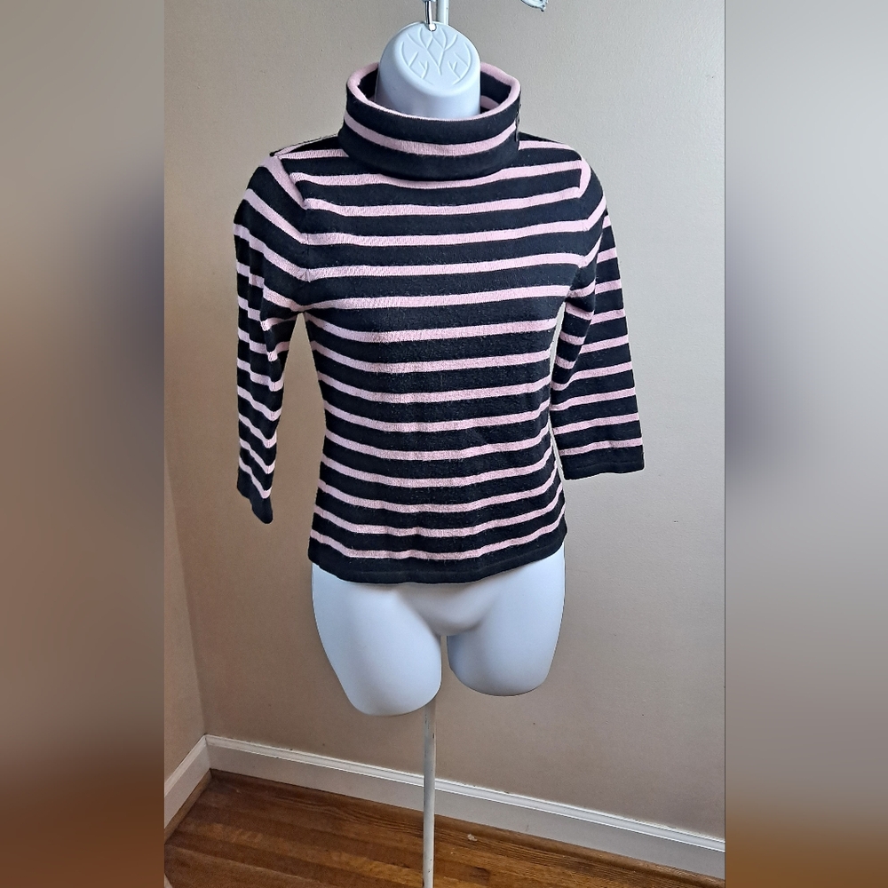 Topshop Black and Pink Striped Knit
